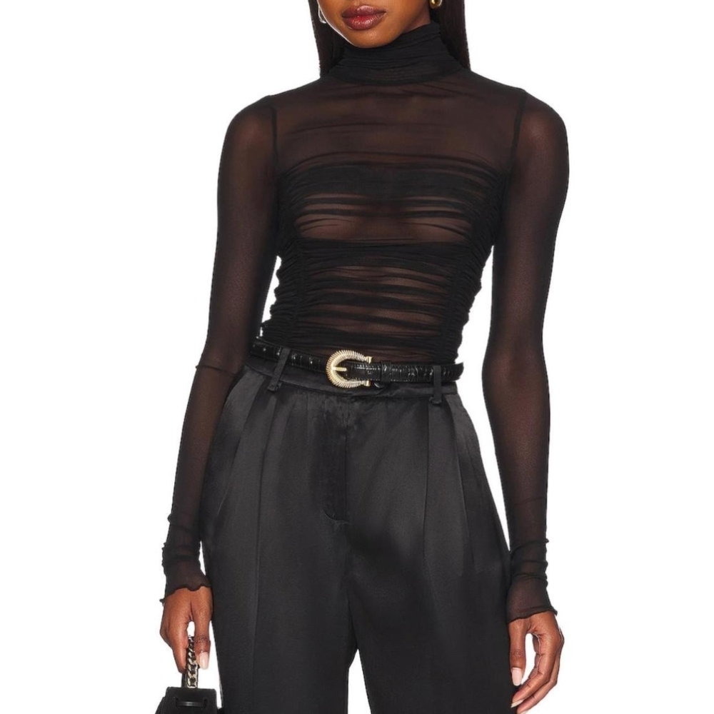 Free People Size SMALL "Under it all" Black Bodysuit